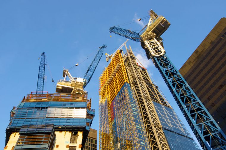 tower block and crane